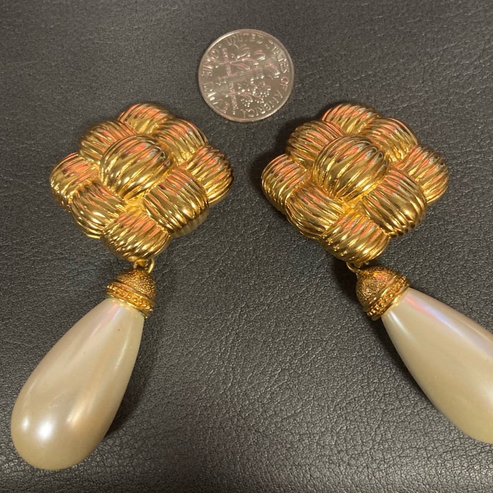 Fendi VINTAGE Etruscan Basketweave Earrings